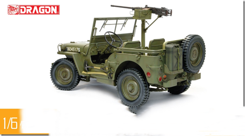 Dragon 75052 1/6 Us 1 / 4 ton Willis military jeep with heavy machine gun 2019 - Picture 1 of 2