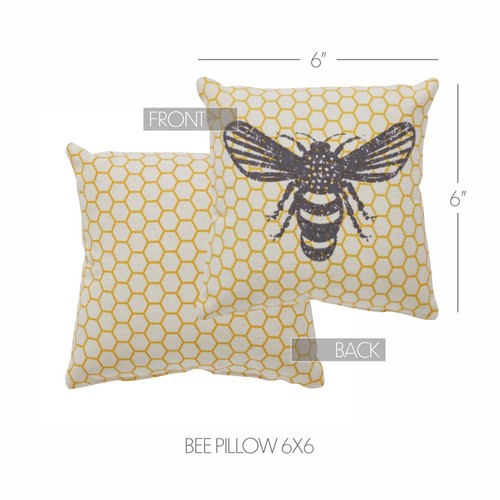Buzzy Bees Bee Pillow 6x6 - Picture 3 of 8