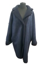 Persona Marina Rinaldi Ebe Shearl Coat Navy Blue Size Uk 26 Ref Cl21