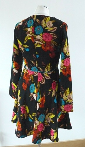 LOUCHE Dress XS 8 Floral 'Cybill Print' Long Sleeve Blogger Style Fit Flare - Picture 6 of 10