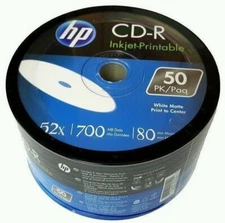 HP 52X White Inkjet Printable CD-R CDR Blank Disc Media Wholesale