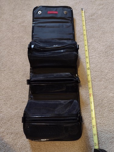 Bath & Body Works Red/Black Tartan Plaid Travel Toiletry Bag Organizer with mesh - Picture 2 of 8