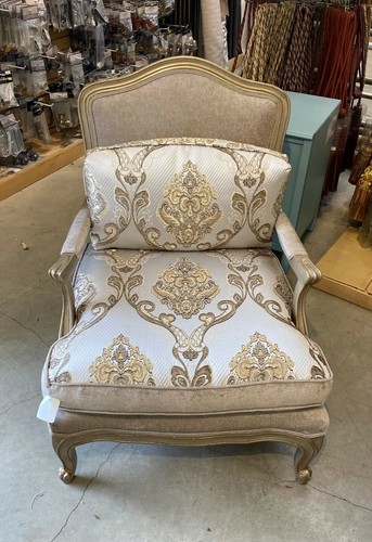 Damask on NAVY Renaissance Jacquard Upholstery drapery fabric by the yard - Picture 2 of 2