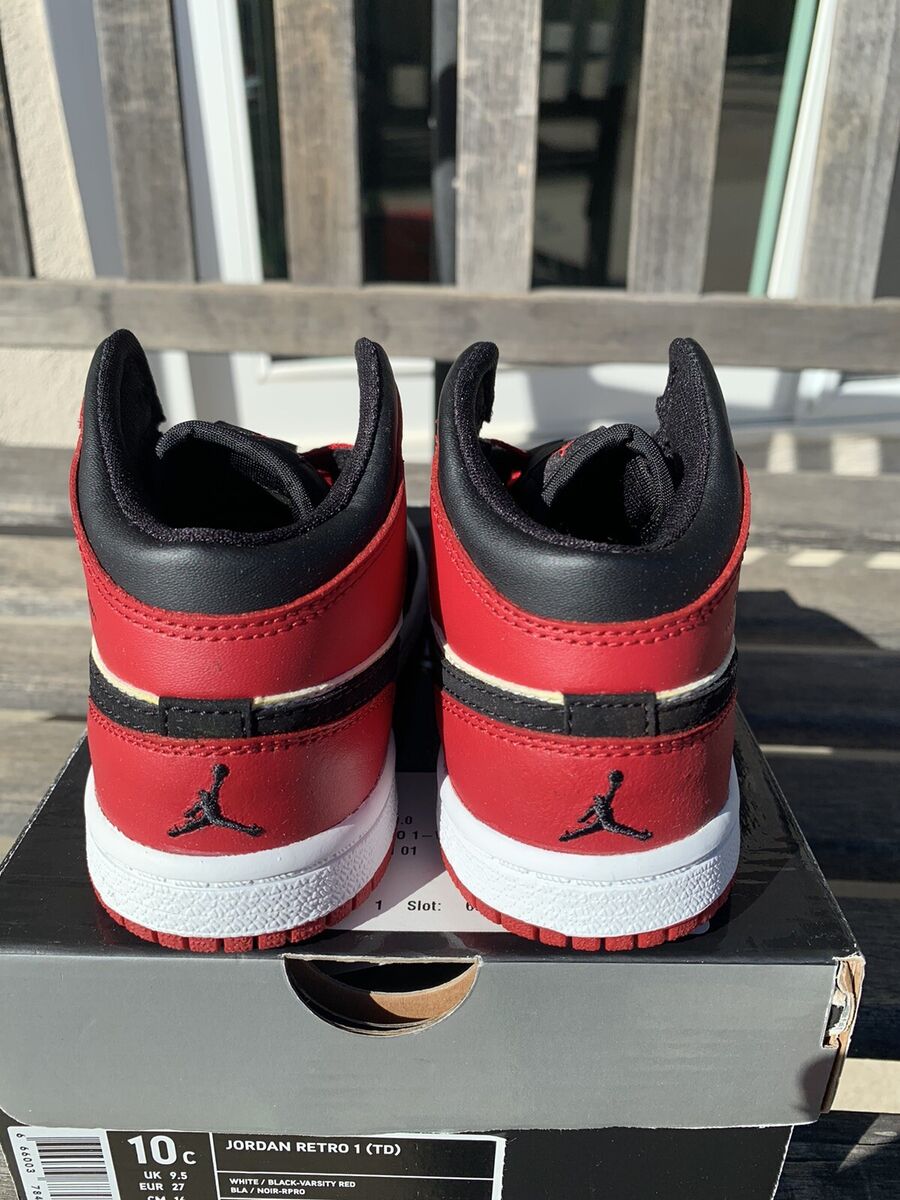 2007 Nike Air Jordan I 1 Sz 10c Baby Black Toe Old Love 2007 Nike Air Jordan I 1 Sz 10c Baby Black Toe Old Love