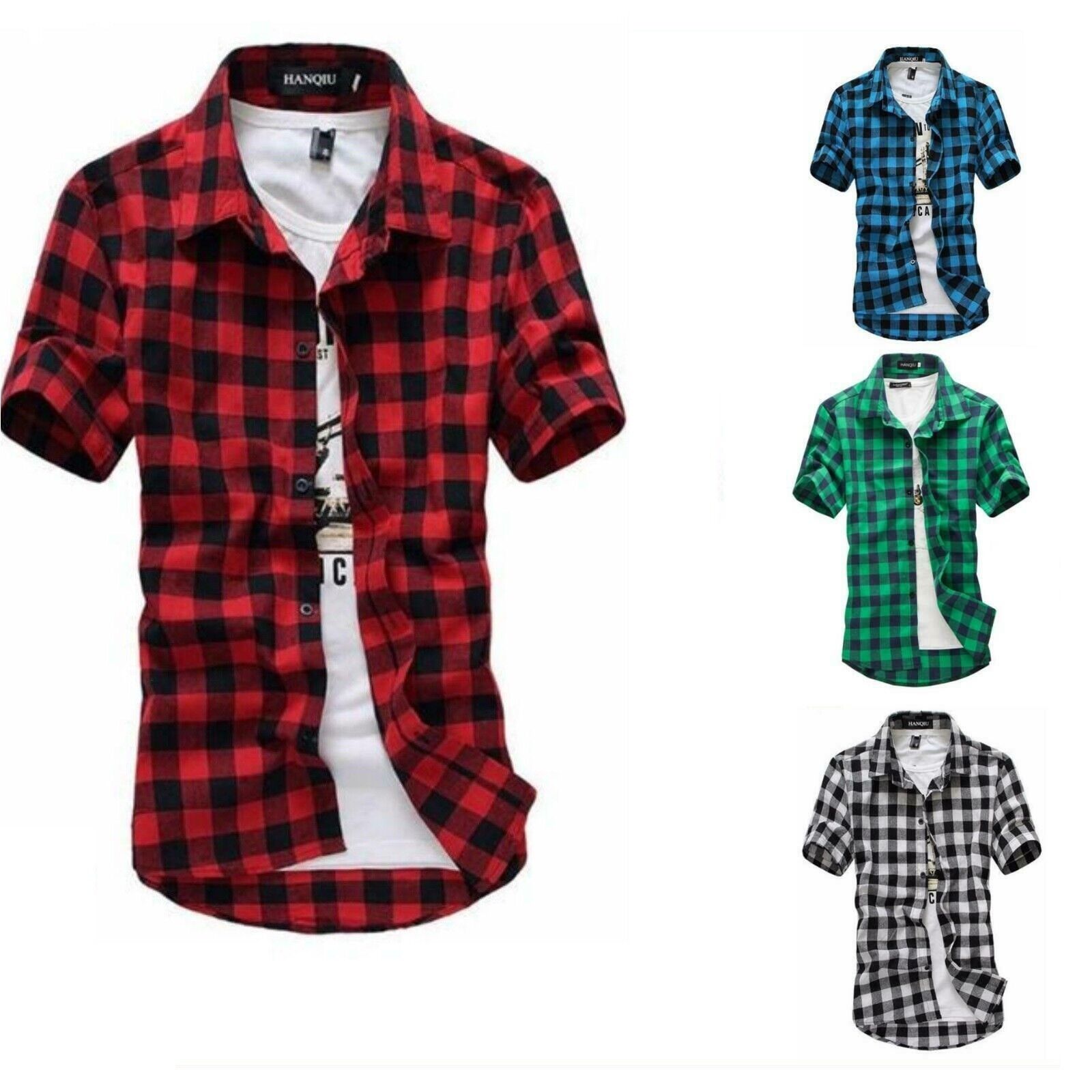 Camisas de Hombre Manga Corta Moda de Vestir Camisa Formal de Hombre New