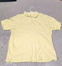 Tommy Bahama Mens Large Polo Shirt Yellow Collared Golf Casual Logo