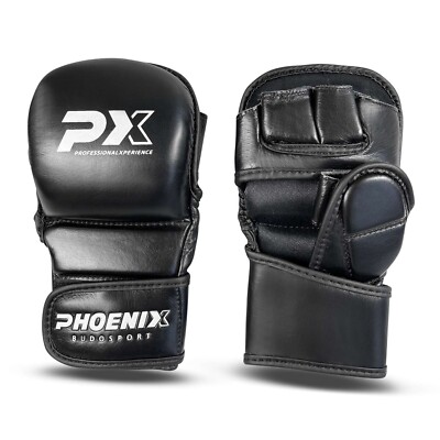 PX MMA Handschutz Leder  schwarz   Ju-Jutsu  / MMA / Freefight