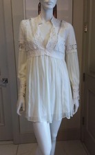 Free people ivory babydoll mini dress tunic top sz 2 S NWT $168