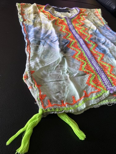 Jasmin Noir kids aztec sleeveless tie dye orange blue green girls shirt top 5 - Picture 4 of 6