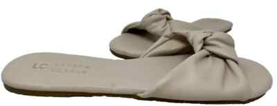 LC Lauren Conrad Women's Cedar Knotted Slip On Slide Sandals Bone Size:10 141Q