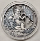 2019 Temptation of the Succubus 2oz Fire & Ice Art Silver Round *ONLY 8 CREATED*