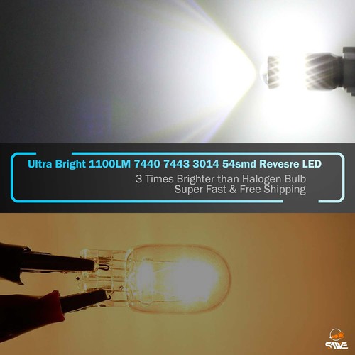 2 x Backup Reverse Light 7443 7440 LED Bulb For 1999 - 2024 Honda Odyssey White - Picture 4 of 10