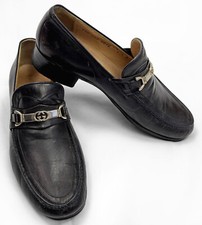 Gucci VTG Brown Leather Silver Tone Monogram Horsebit Loafer Men’s U.S. 8.5/41.5