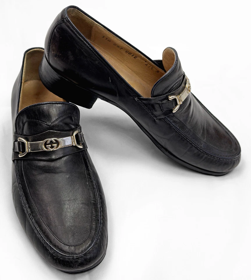 Gucci VTG Brown Leather Silver Tone Monogram Horsebit Loafer Men’s U.S. 8.5/41.5