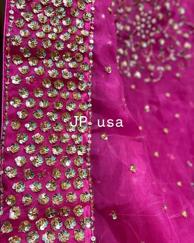 Original Sopura Muslin Saree With All Over Gorgeous Worked. 15days Shipping Time - Picture 3 of 4