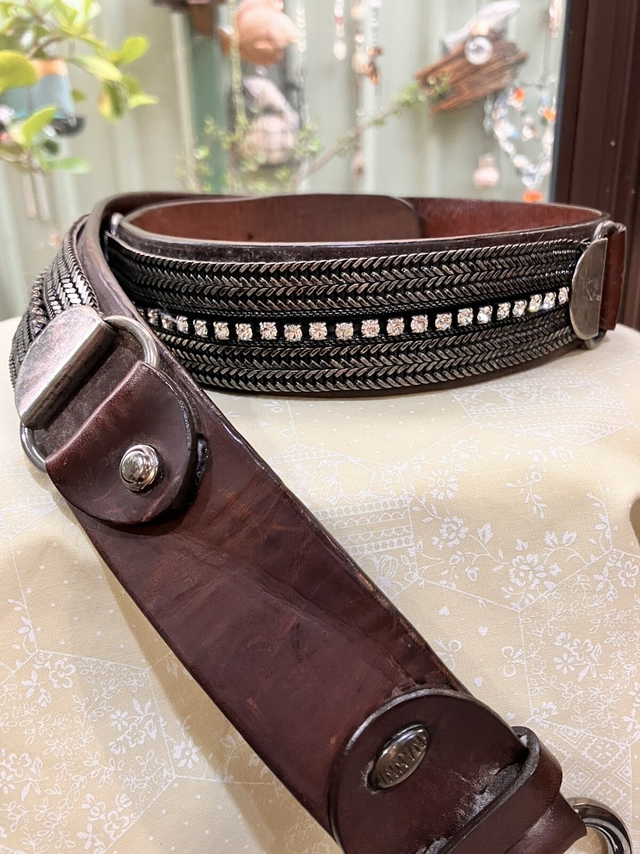 NANNI BELT Vintage Italy Italian designer Brown Leather