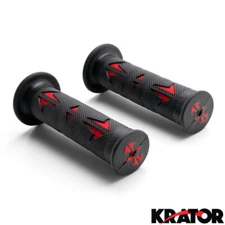 New Replacement Pair (7/8" Inch) Black And Red Comfortable Rubber Gel Hand Grips