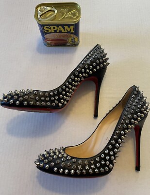 Christian Louboutin FiFi Yolanda Spikes Peep-Toe Pump Women's