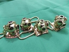 Lot of 4 New Solid Brass Divers Helmet Keychain Nautical Maritime Diving Gifts 