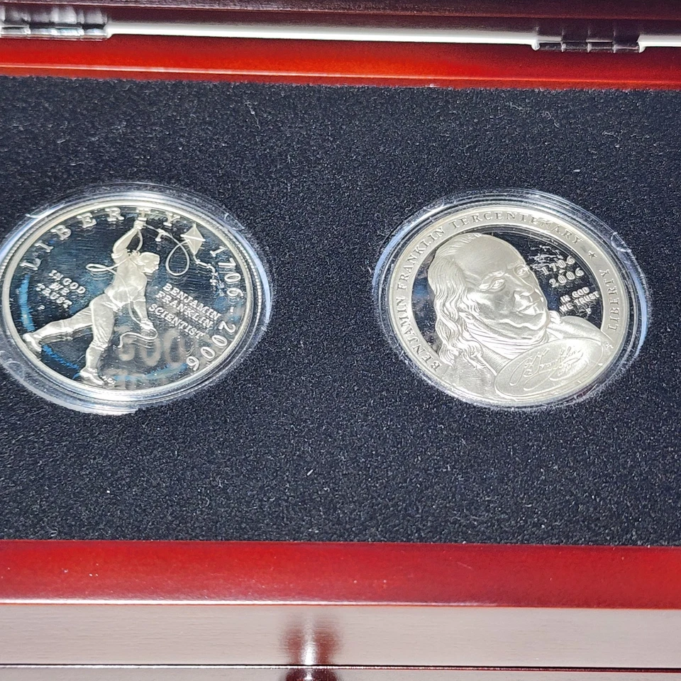 The Benjamin Franklin 300th Anniversary Proof Silver Dollars - Image 3 of 4