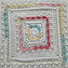 Beautiful Crochet Baby Blanket In varigated colours and white
