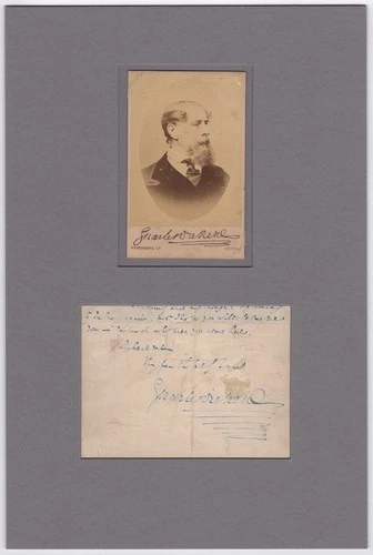 Dickens, Charles (Writer) - Autograph letter signed matted with cdv-photograph