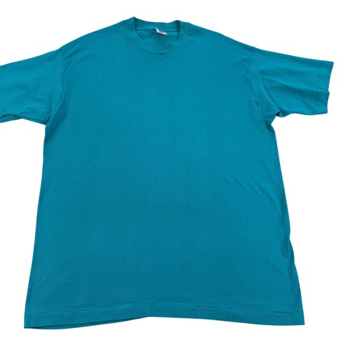 Vintage Fruit Of The Loom Shirt Mens XL Blue USA Made Single Stitch Tee 90s Y2K