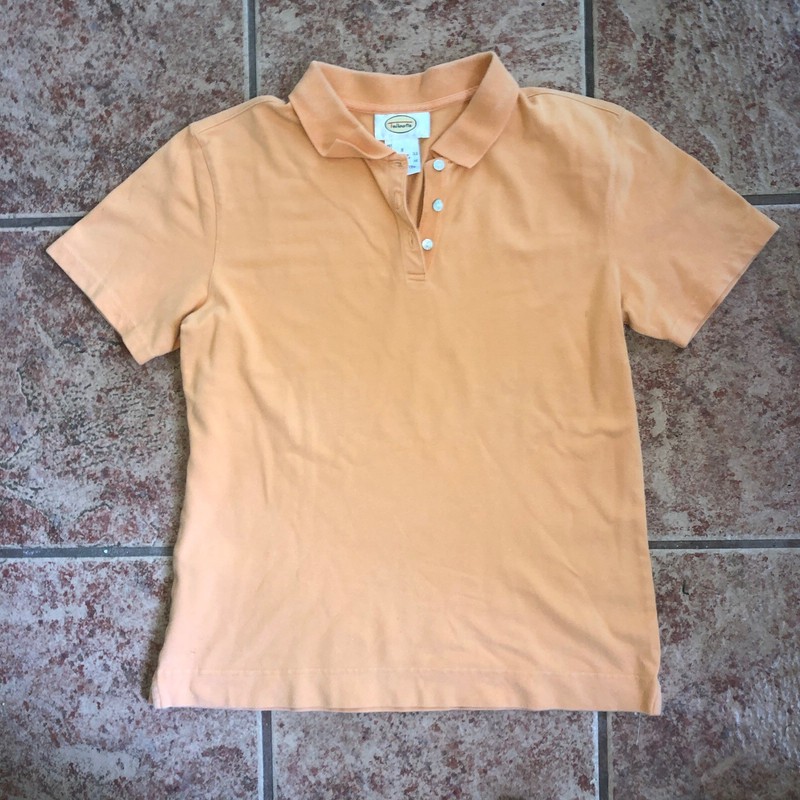 TALBOTS COTTON/SPANDEX ORANGE POLO SZ S