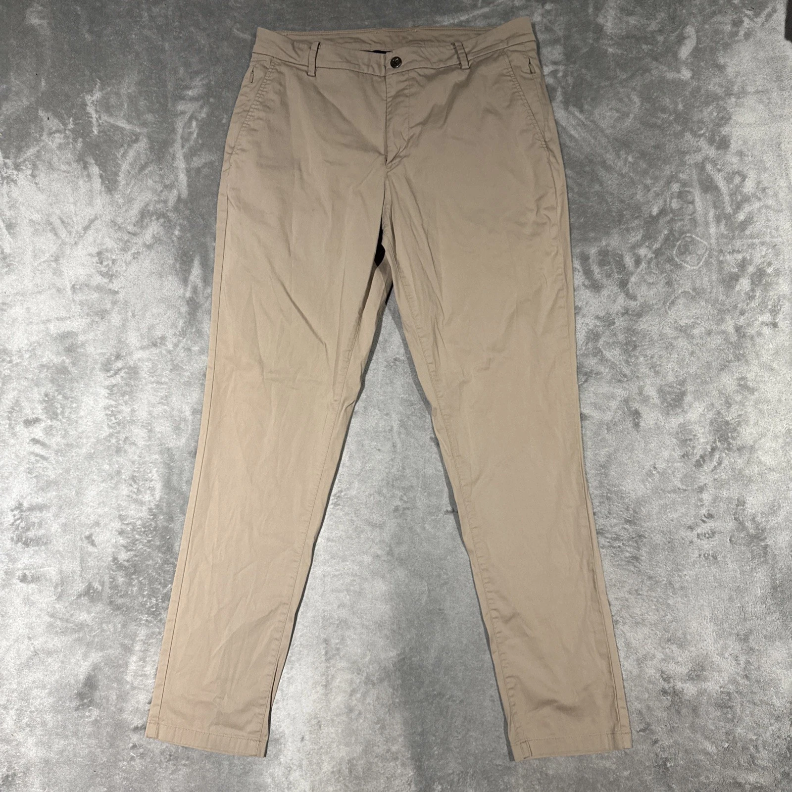 Birddogs Pants Mens 34x32(31) Khaki Beige Chino Stretch Casual Lightweight Lined