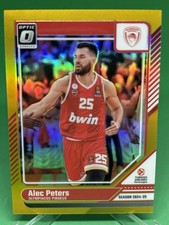 Alec Peters 2024-25 Panini Donruss EuroLeague Optic Gold Prizm 9/10 Olympiacos
