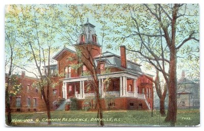 Danville Illinois Hon. Joseph G Cannon Residence 1913 Postcard