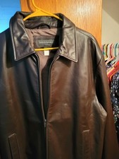 Banana Republic Leather Size XL Mens Biker Motorcycle Jacket -- Rare Brown Color