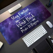 40 90cm XXL Gaming Mouse Pad - Large Non-Slip Rubber Base, Motivational Desk Mat