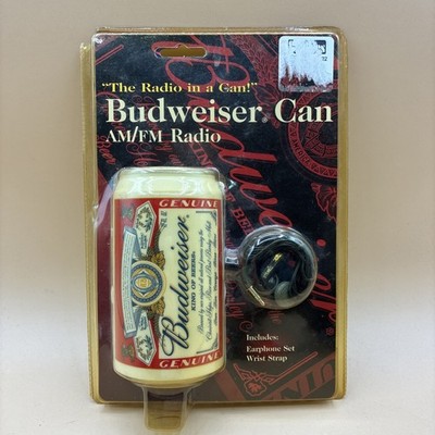 VINTAGE BUDWEISER BEER CAN AM/FM RADI ''Radio In A Can''1999 New Sealed