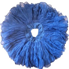 Enagua Malco Modes Vintage Crinolina Azul Marino Niveles Rockabilly Falda Occidental