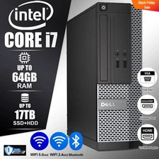 DELL Desktop Computer PC i7, up to 64GB RAM 8TB SSD, Windows 10/11, WiFi