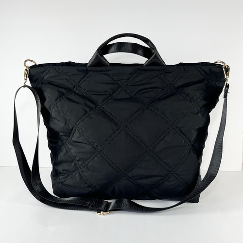 KEDZIE Cloud 9 Quilted Puffer Tote Bag Crossbody Purse Lightweight - Black - Picture 3 of 12