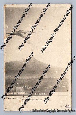 Volcano El Colima Eruption RPPC Antique Mexico Mexican Photo Ceballos 1913