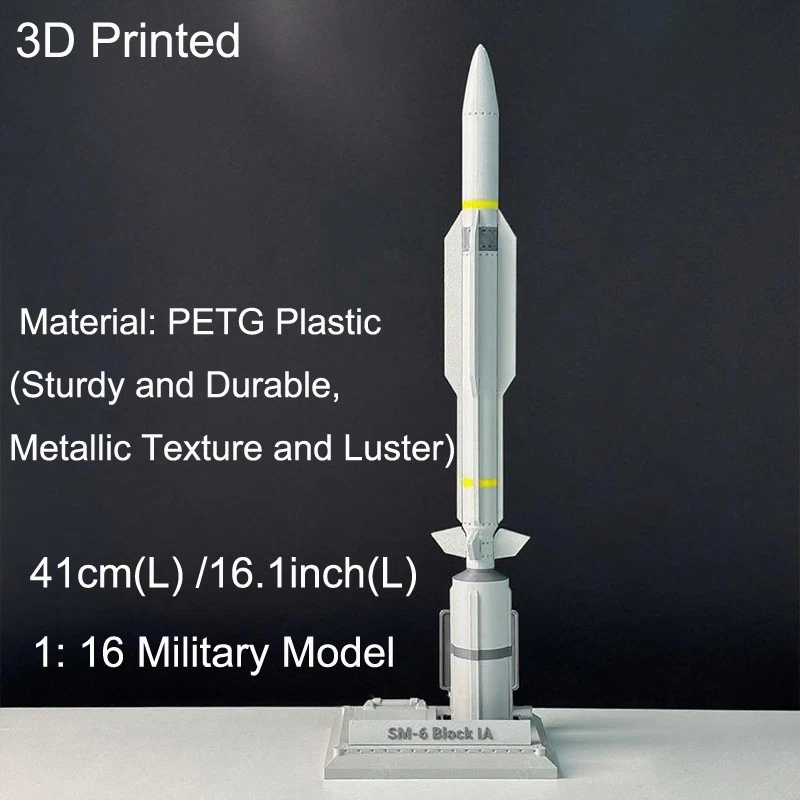 Modelo de misiles antiaéreos SM-6 41 cm colección militar impresa en 3D 1:16 de la Marina de los Estados Unidos SM-6 Foto 2 de 4