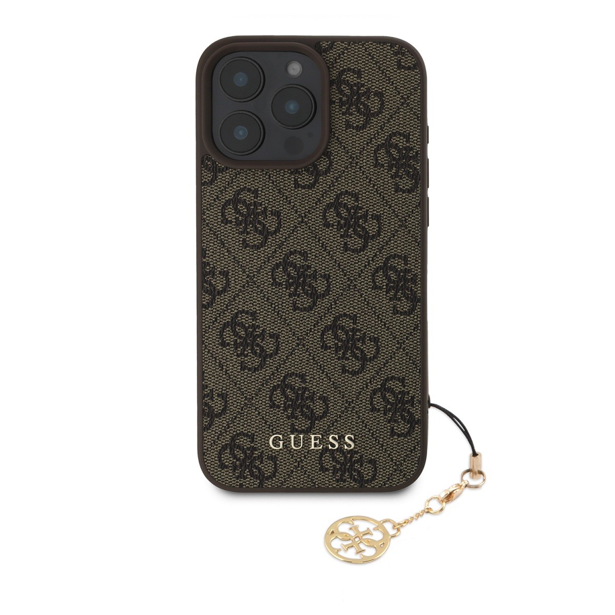 Coque rigide Guess 4G pour iPhone 16 Pro Max marron antichoc et élégante