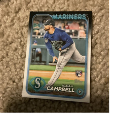 Topps 2024 Series 1 Isaiah Campbell #58 Seattle Mariners MLB Rookie Base Card. rookie card picture