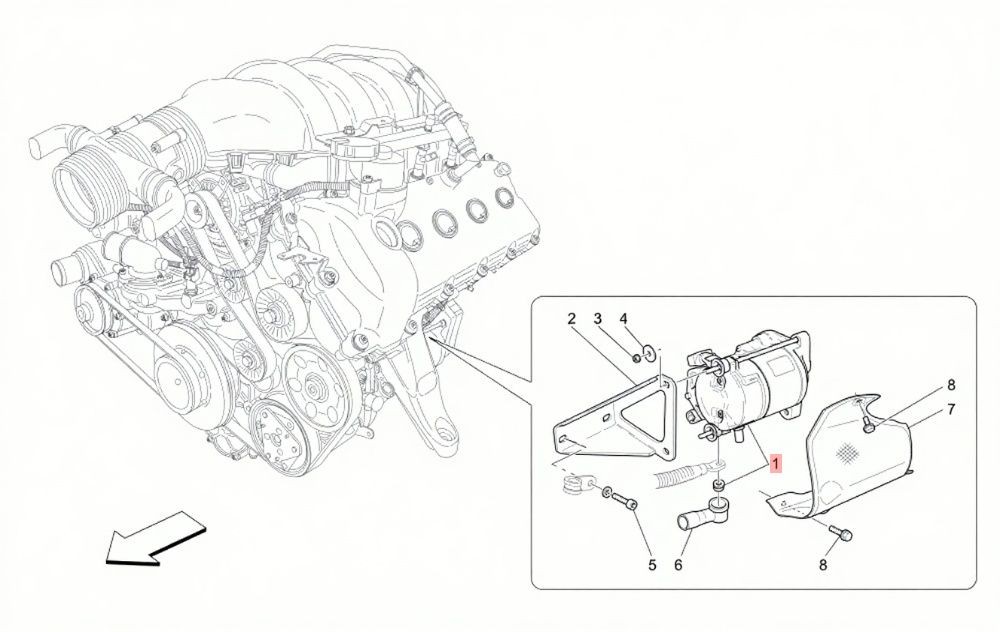03-19 MASERATI GRANTURISMO GRANCABRIO ENGINE STARTER MOTOR ASSEMBLY OEM