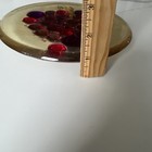 Vintage Lucite Round Footed Trivet  MCM Purple & Red Grapes 8" Dia Beautiful — photo 7