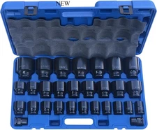 MacWork 29 Pieces Impact Socket Set, 3/4-Inch Drive,Standard, SAE 