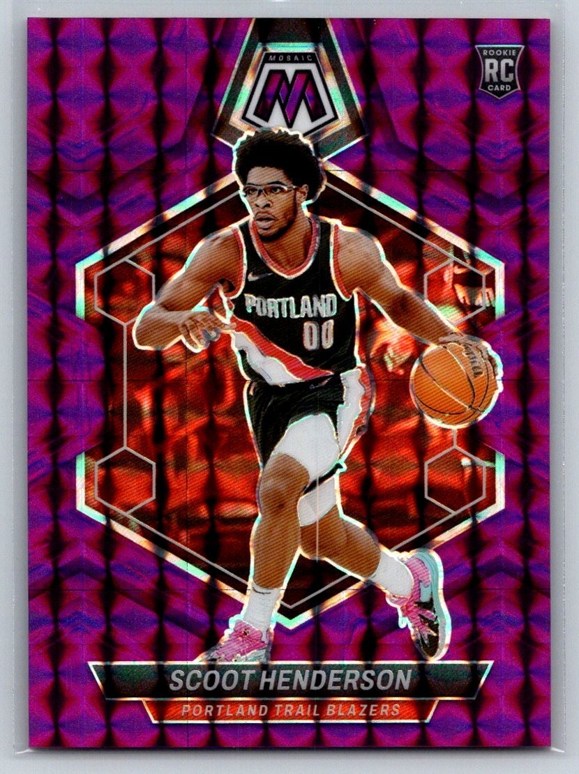 2023-24 Mosaic - Rookies Scoot Henderson #216 Purple Mosaic Prizm /99 (RC)