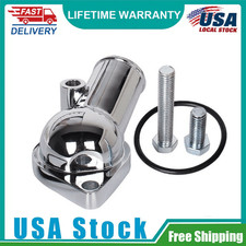 Chrome Water Neck Thermostat Housing Wo-ring For Chevy Small Block Big Block Us