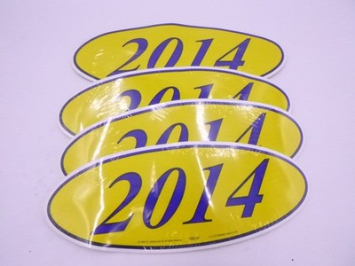 4 Packs (48 Signs) EZ-Lettering Blue & Yellow 2014 Year Model Signs