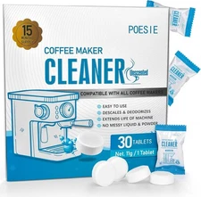 Poesie 30 Count Coffee Machine Cleaning Tablets, Maker Cleaner and... 