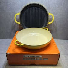 Le Creuset Braciere Multifunzione 3,5 qt in Ghisa con Coperchio Griglia Padella, Giallo Digione