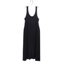 Quince Women Bamboo Maternity Sleeveless Button Front Dress Bold Black M